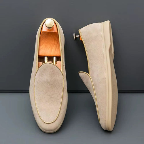 Alessandro Veneti Minimal Suede Slip-On Loafers