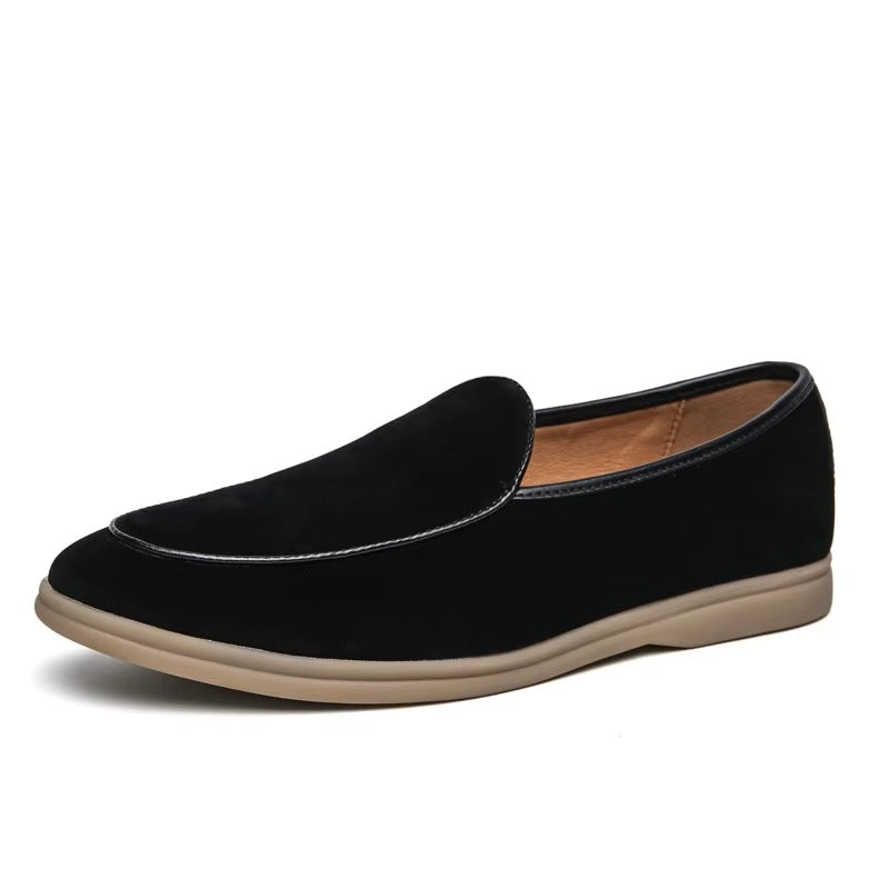 Alessandro Veneti Minimal Suede Slip-On Loafers