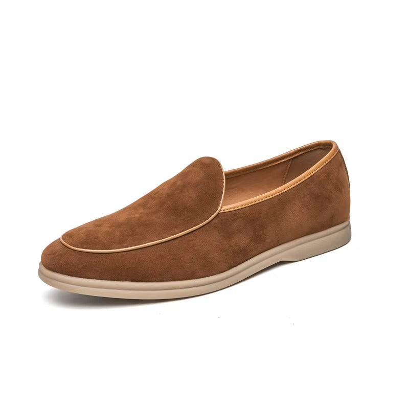Alessandro Veneti Minimal Suede Slip-On Loafers