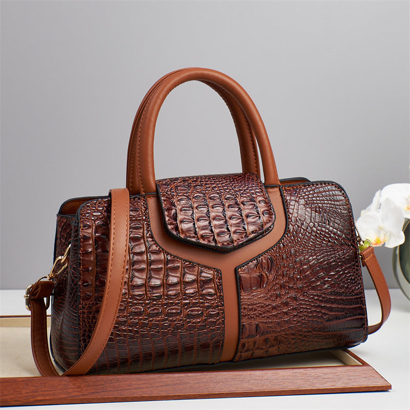 Boxy Top-Handle Bag with Textured Finish