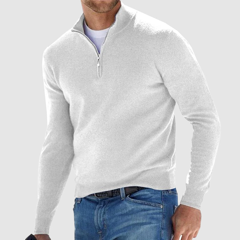 Casual Quarter-Zip Knit Pullover for Men