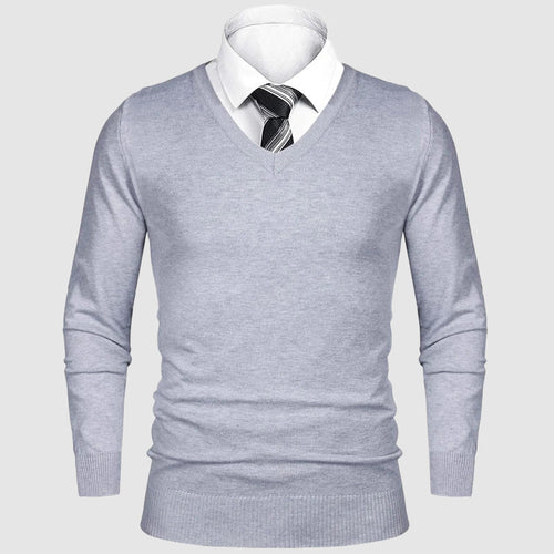 Classic Slim-Fit Men’s Pullover with V-Neckline