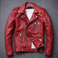 Men’s Biker Faux Leather Jacket with Asymmetrical Zip