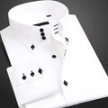 Men’s Button-Up Dress Shirt with Contrast Buttons