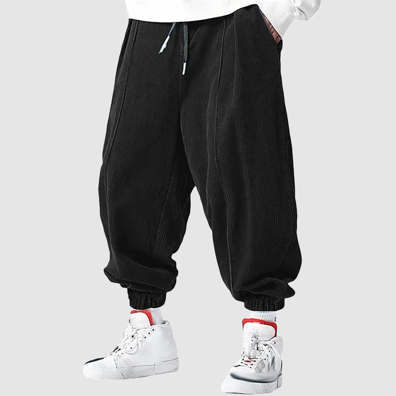 Men’s Corduroy Jogger Pants with Elastic Cuffs