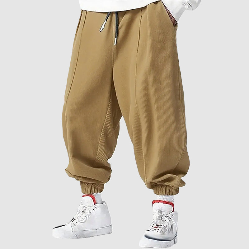 Men’s Corduroy Jogger Pants with Elastic Cuffs