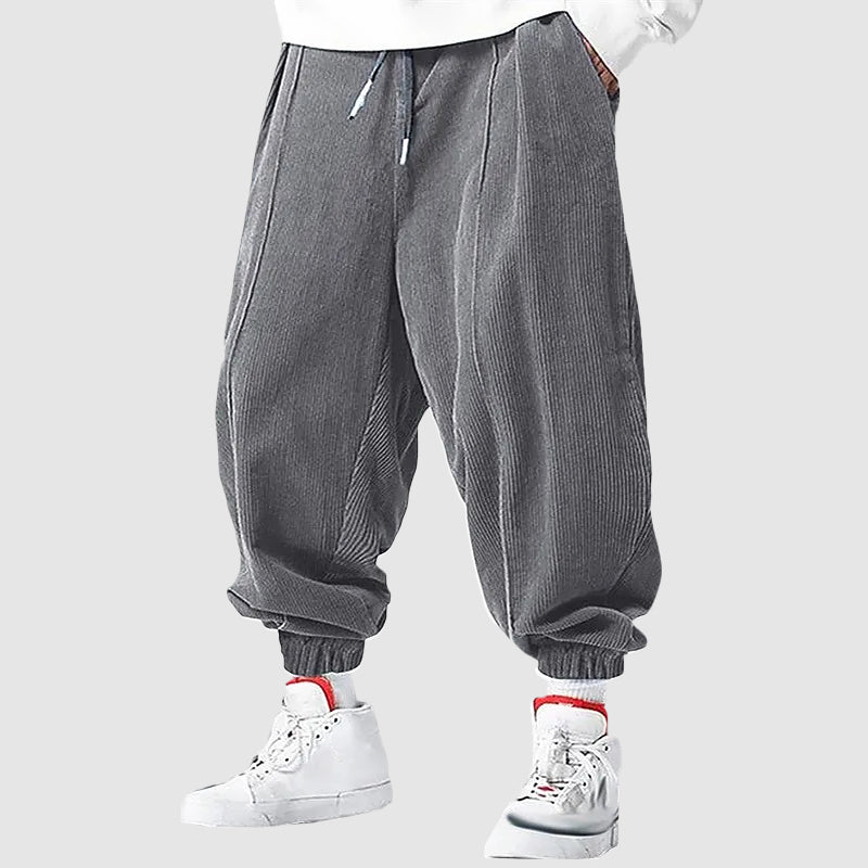 Men’s Corduroy Jogger Pants with Elastic Cuffs