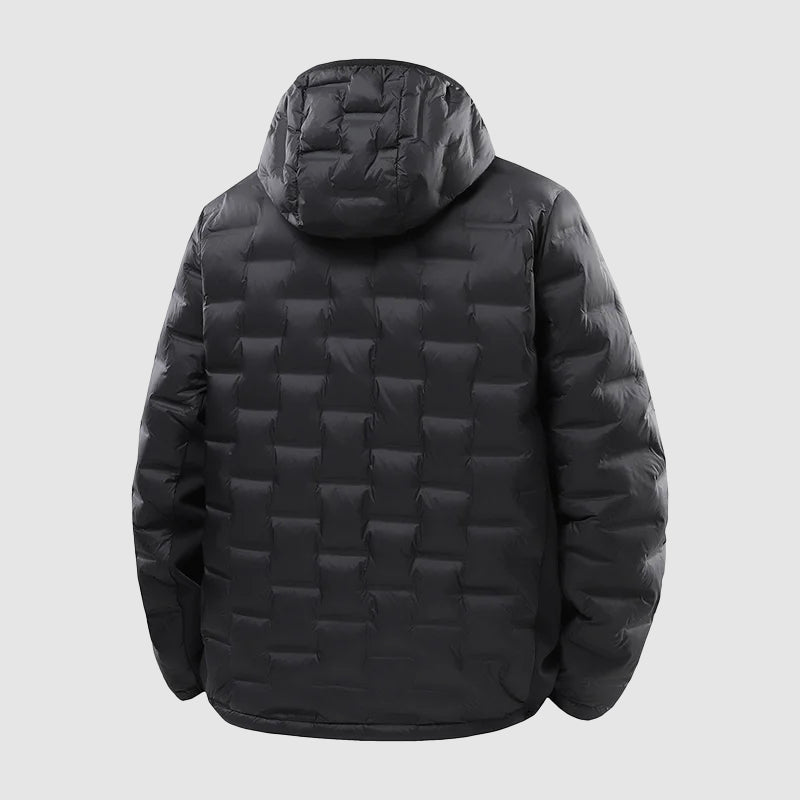 Men’s Lightweight Hooded Down Jacket With Waterproof Shell