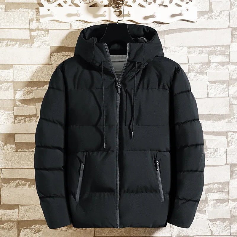 Men’s Short Hooded Puffer Jacket for Winter Wear