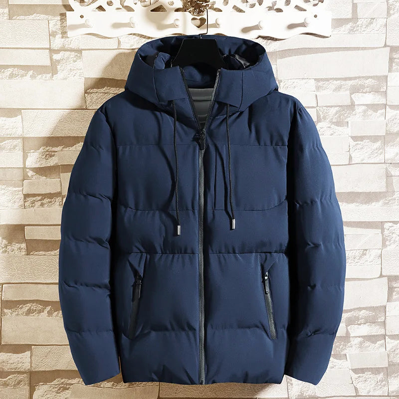 Men’s Short Hooded Puffer Jacket for Winter Wear