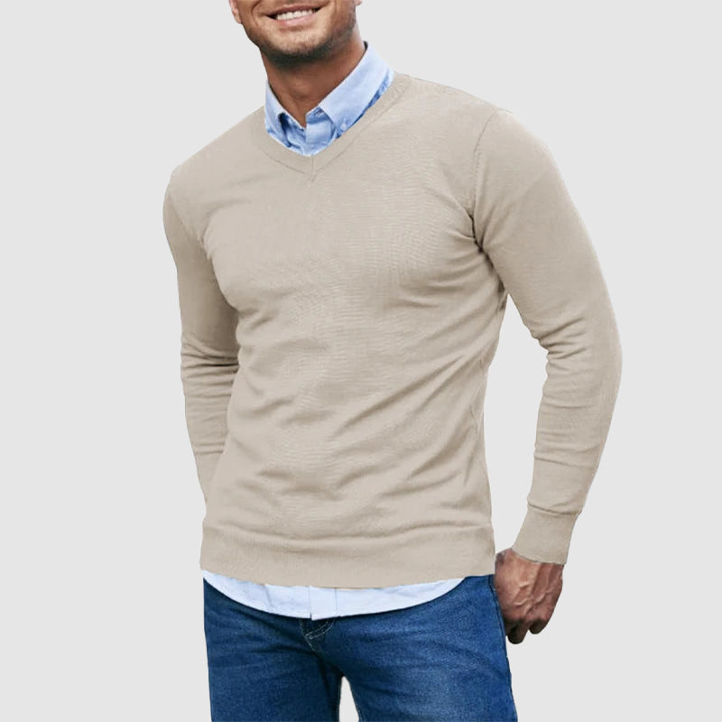 Men’s V-Neck Lightweight Knit Sweater