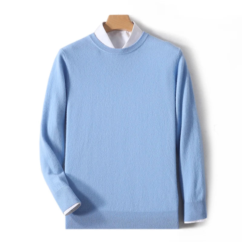 Men’s Wool Knit Sweater with Ribbed Edges