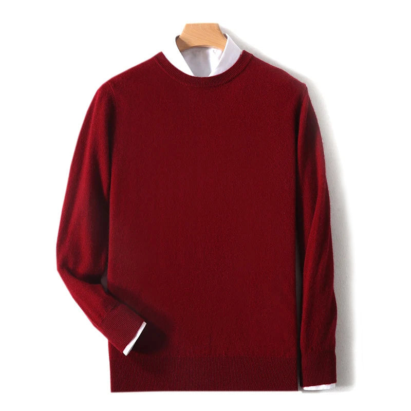 Men’s Wool Knit Sweater with Ribbed Edges