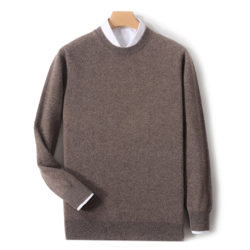 Men’s Wool Knit Sweater with Ribbed Edges