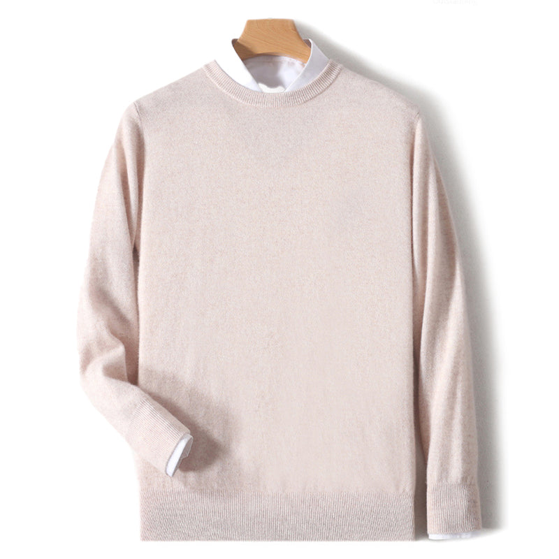 Men’s Wool Knit Sweater with Ribbed Edges