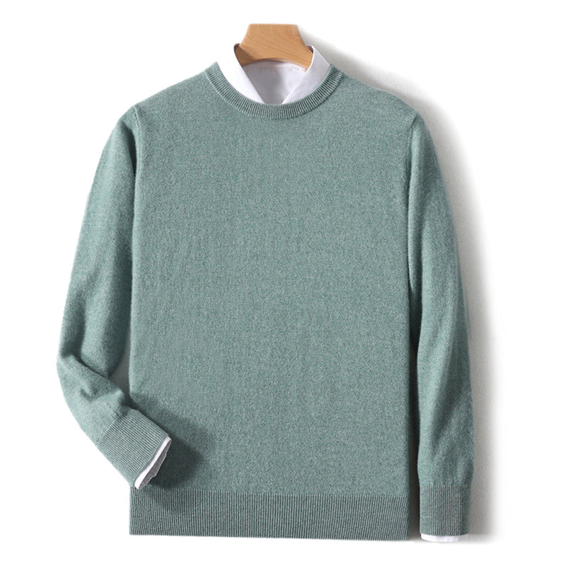 Men’s Wool Knit Sweater with Ribbed Edges