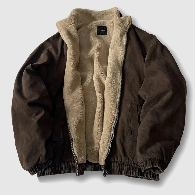 Roberto Russo Fleece-Lined Cotton Bomber Jacket