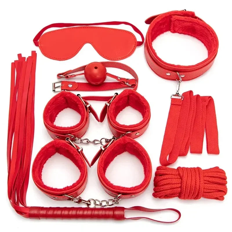 Restraint Kit Set For Adult Cosplay Couples With Handcuffs Mask Unisex Role Play Party Accessory