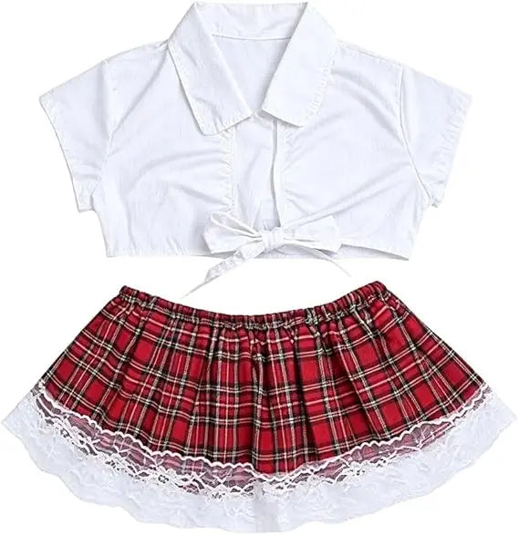 Schoolgirl Costumes Sexy Role Play Uniform Erotic Costume Naughty Lingerie Plaid Night Halloween Women Roleplay Sex Cosplay