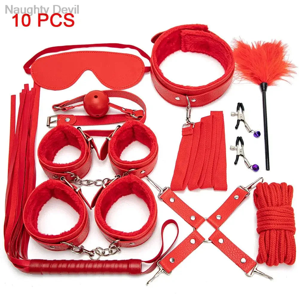 Restraint Kit Set For Adult Cosplay Couples With Handcuffs Mask Unisex Role Play Party Accessory