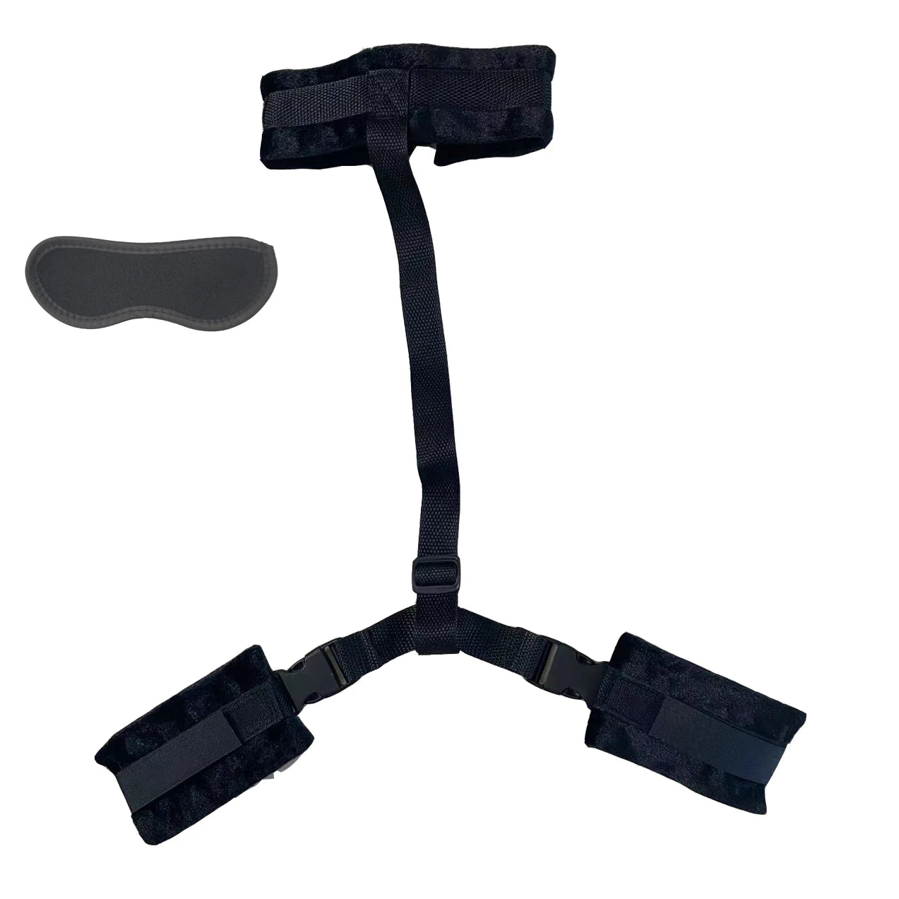 BDSM Set Sexy Handcuffs Eye Blinder Kit Soft Adjust Neck Restraint Backhandcuffs Blindfold Sex Toy Adult Couple SM Slave Game