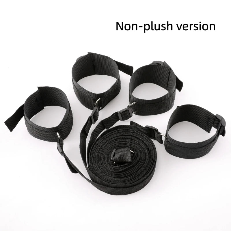 Bed Bondage Restraint Set Adjustable Wrist Ankle Cuffs Comfortable Couples Handcuffs Adult Sex SM Game Lover Intimate Play Kit