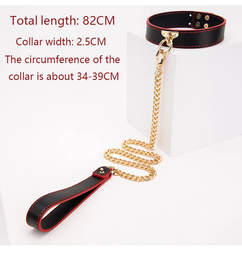  Genuine Leather BDSM Restraint Kit with Adjustable Collar Handcuffs Blindfold Intimate Couple Toys Set 