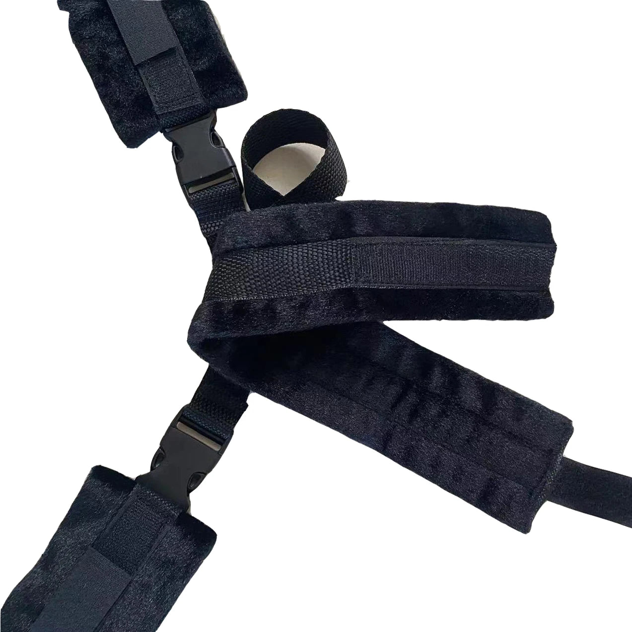 BDSM Set Sexy Handcuffs Eye Blinder Kit Soft Adjust Neck Restraint Backhandcuffs Blindfold Sex Toy Adult Couple SM Slave Game