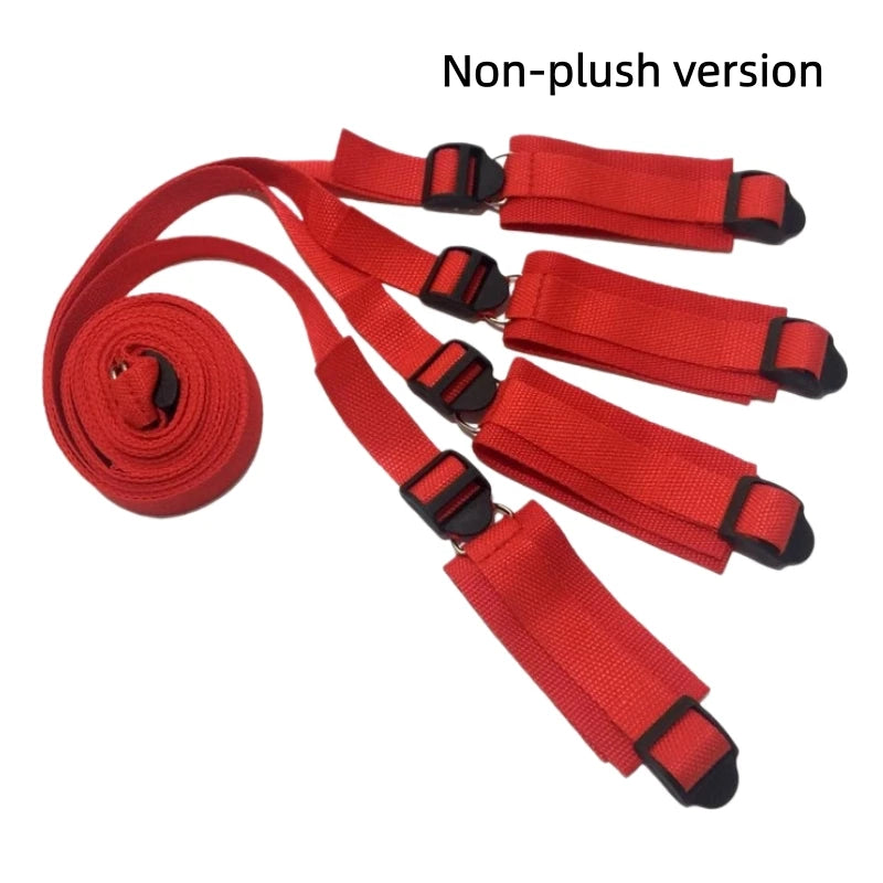 Bed Bondage Restraint Set Adjustable Wrist Ankle Cuffs Comfortable Couples Handcuffs Adult Sex SM Game Lover Intimate Play Kit