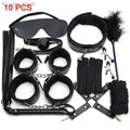 Erotic Bdsm Set Sexy Leather Plush Sex Toys Bondage Kit Handcuffs Feather Blindfold Flirt Exotic Accessories Couples Adult Games