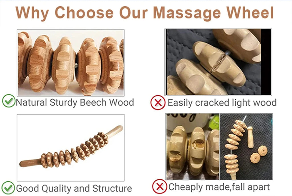 Roller de Massagem Corporal em Madeira Pleasure Pro