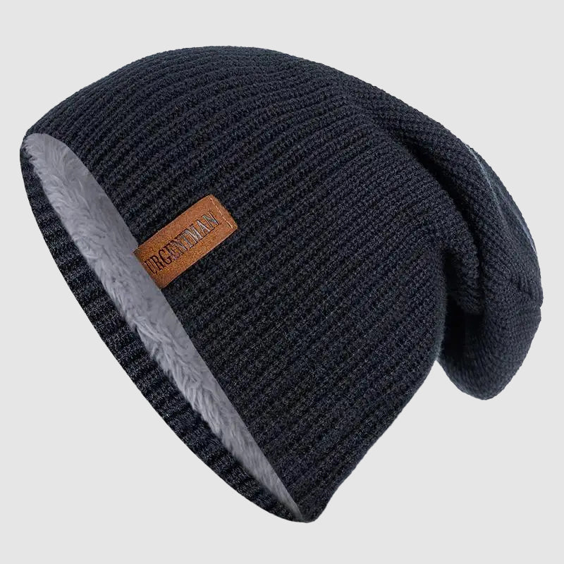 Slouchy Knit Beanie with Fleece Lining